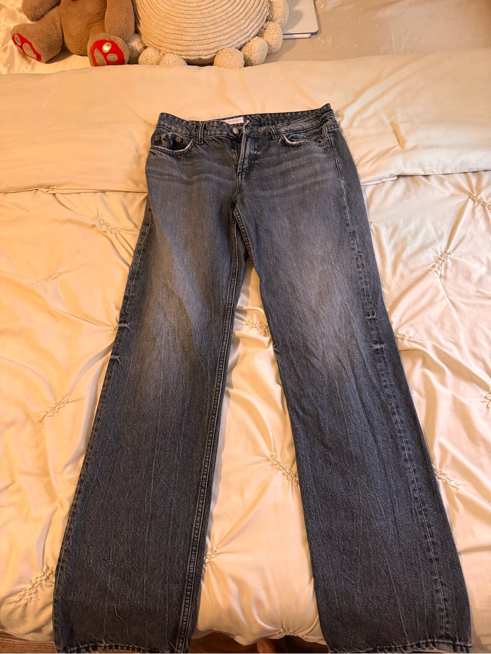 Zara Washed Black High-Rise Wide-Leg Jeans Size 6